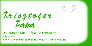 krisztofer papa business card